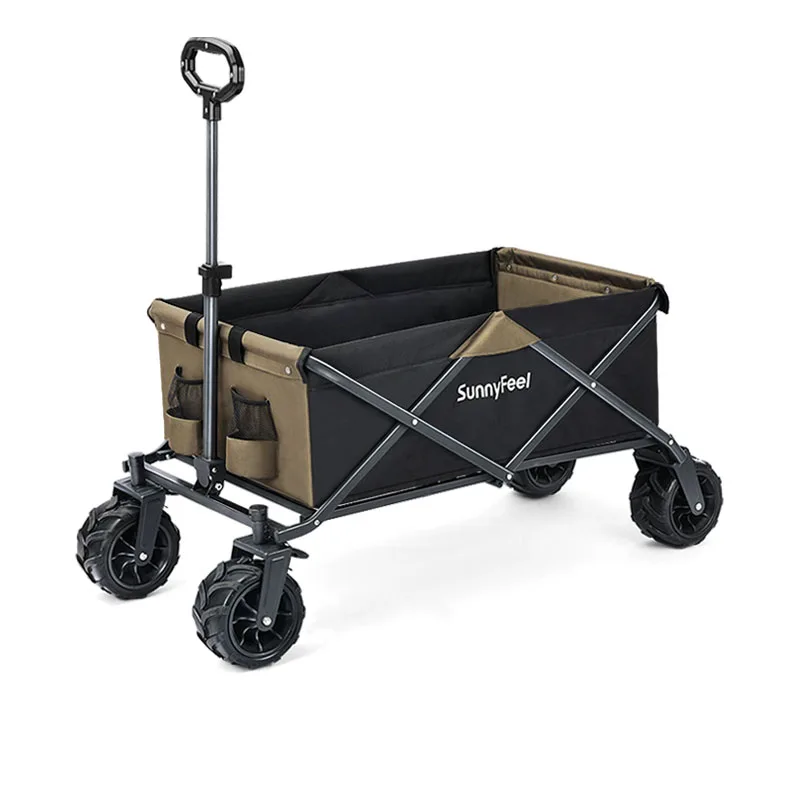 

Camping Cart Collapsible Outdoor Hand-pushed Picnic Cart Camp Trailer Pull Rod Small Pull Folding Cart