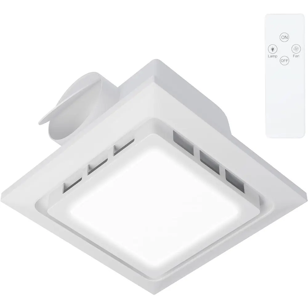 

Вытяжка для ванной 2-в-1 с подсветкой, 140 см, бесшумная, светодиодная лампа 6000K, с пультом ДУ