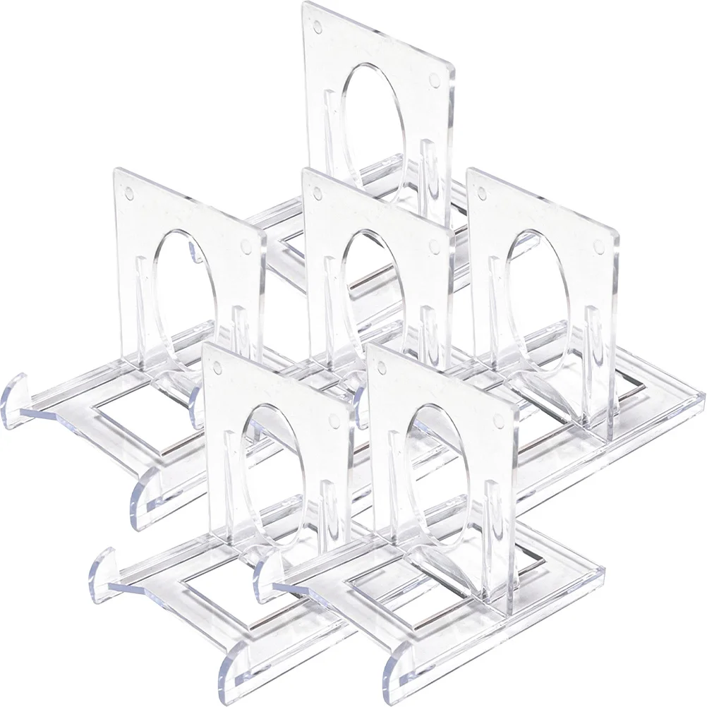 6Pcs Plastic Clear Card Display Stand Adjustable Easel Holder Plate Holder for Photos Artwork Collection Plastic Card Stand