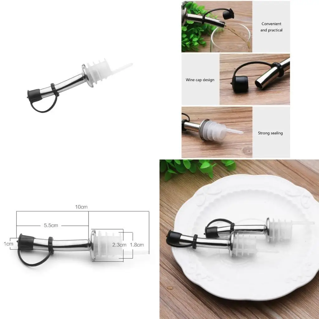 L9BE Stainless Steel Wine Nozzle With Cap Home Wine Bottle Stopper Wine Pourer Oil Dispenser Wine Mouth Bar Accessories