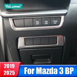 For Mazda 3 BP 2019 2020 2021 2022 2023 2024 2025 Stainless Steel Car Headlight Adjustment Button Trim Cover Accessories