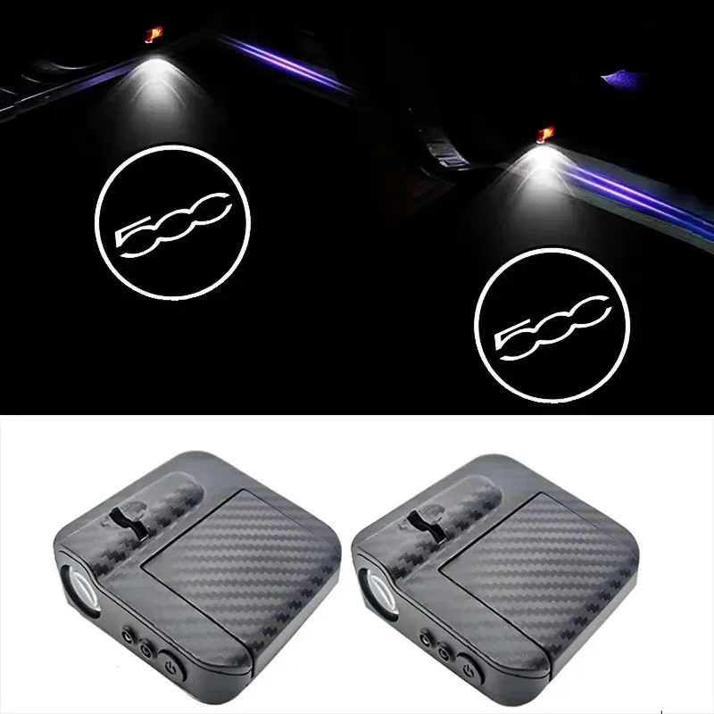 

2x LED Car Door Emblem Light Welcome Lamp Wireless Projector For Fiat Abarth 500 Punto Stilo Ducato 595 Car Interior Decoration