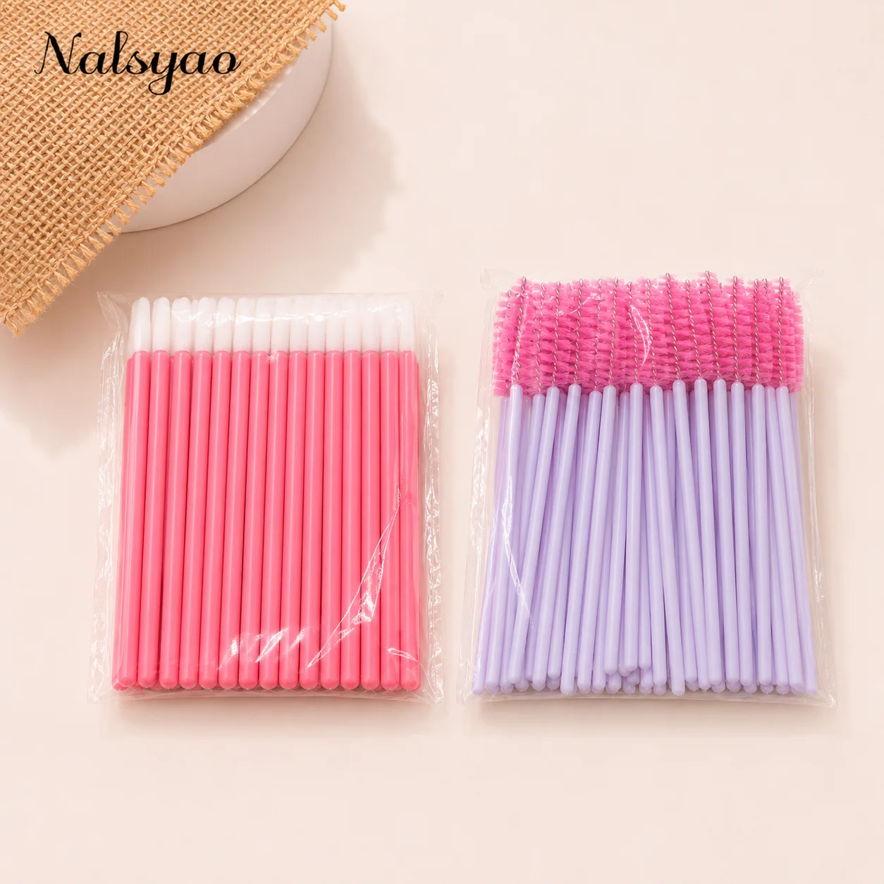 CNKESS 50PCS Disposable Eyebrow Eyelash Brushes 50PCS Lip Brushes  Mascara Wand Makeup Applicators Kit Eyelash Extension Brush