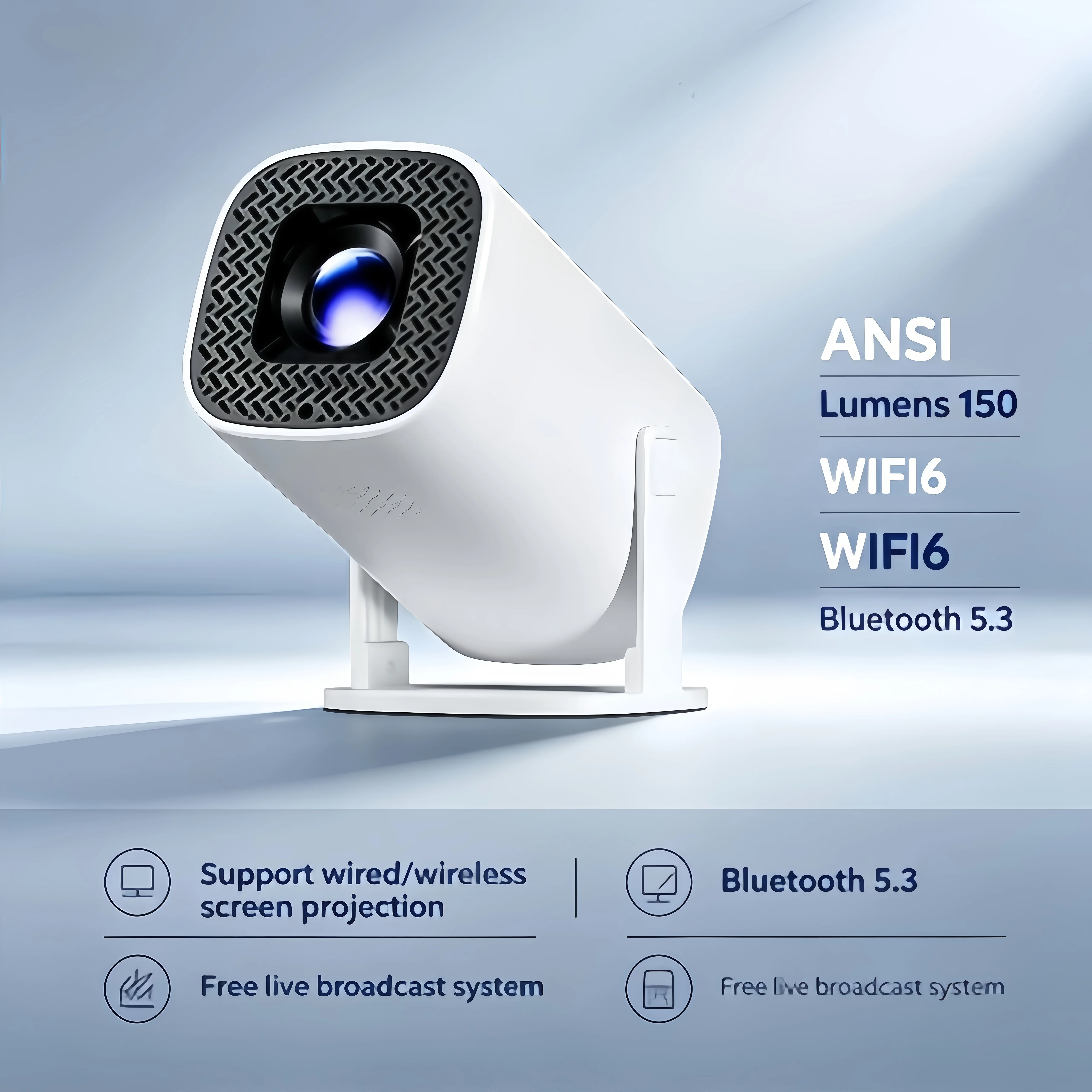 2026 New P30plus Mini Projector Portable Home Theater Support 1080P Video Decoding Free Live Channels WiFi Bluetooth Smart Home