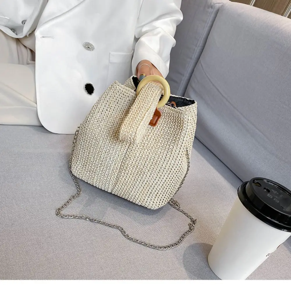 

Casual Beach Bag Straw Crossbody Bag Bucket Bag Purses Shoulder Bag Large Capacity Fashion Messenger Bag Ladies