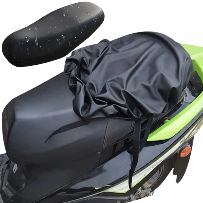 Fundas de asiento de motocicleta de cuero estirable Universal, impermeable, a prueba de polvo, a prueba de lluvia, Protector de asiento de cojín de