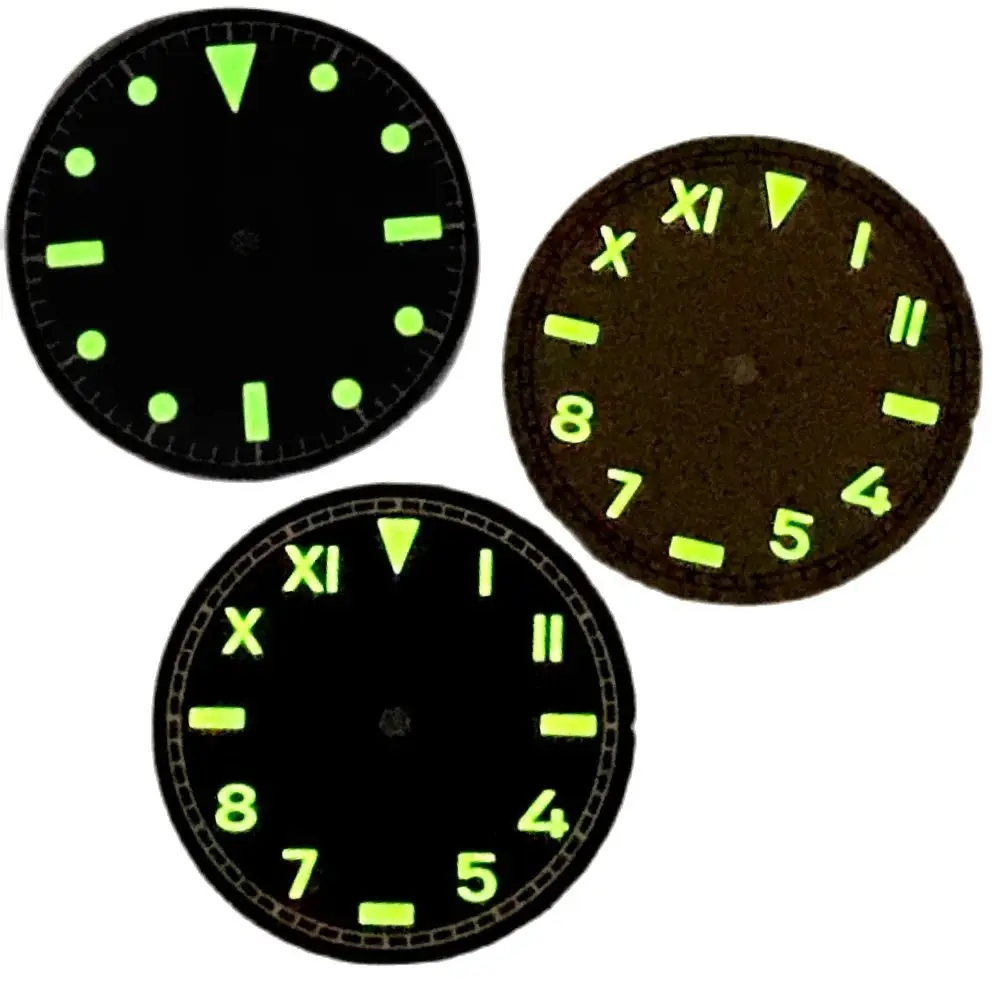 29mm Super luminous California black blue watch Dial Fit For NH35 NH36 ETA 2824 2836 miyota 8215 2813 Automatic Movement