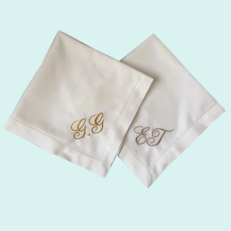 1piece Personalized Letter Customization Embroidered Napkins Home Wedding Party