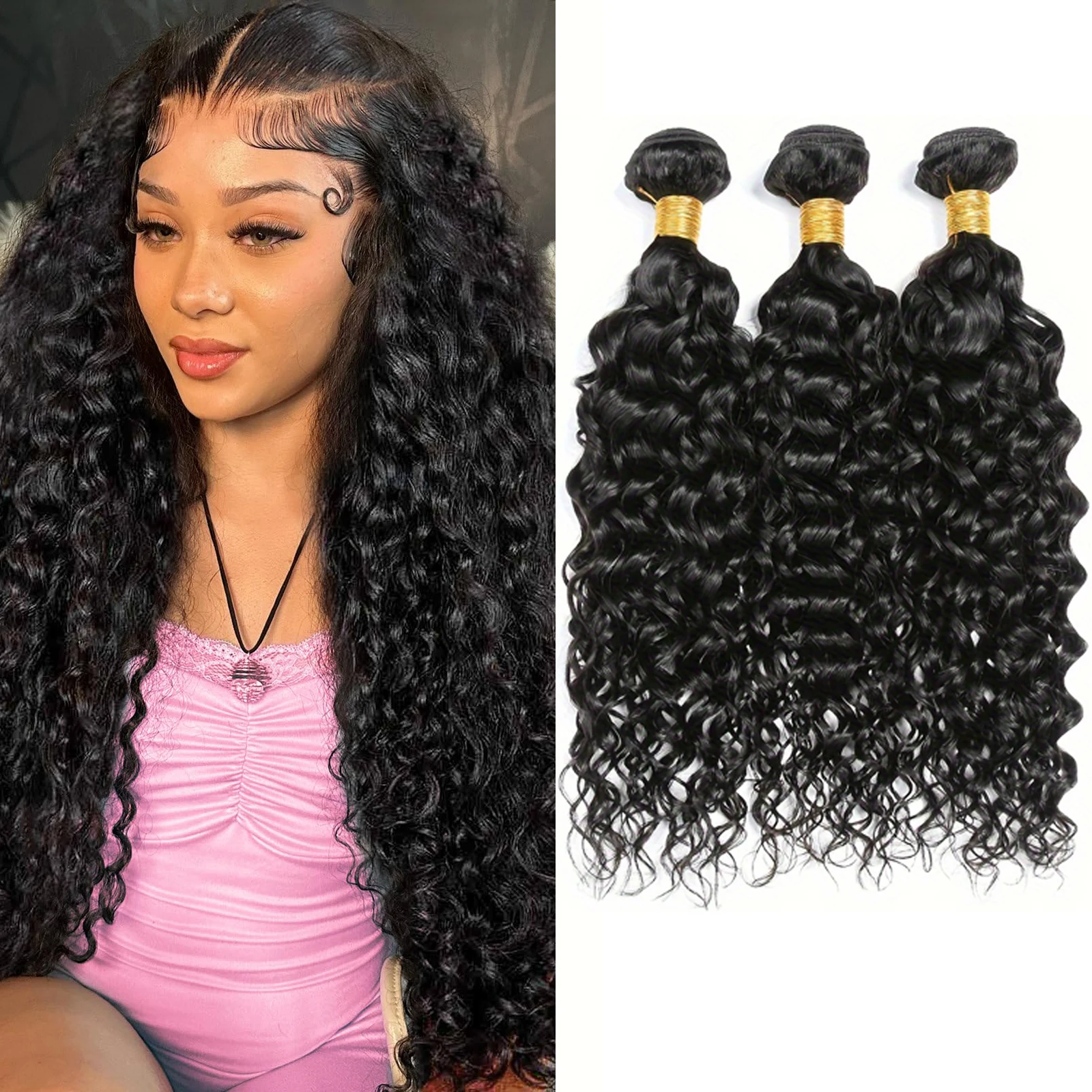 

10-30 дюймов пучки волн воды человеческие волосы бразильские необработанные 100% наращивание человеческих волос натуральный цвет 1/3/4 пучки