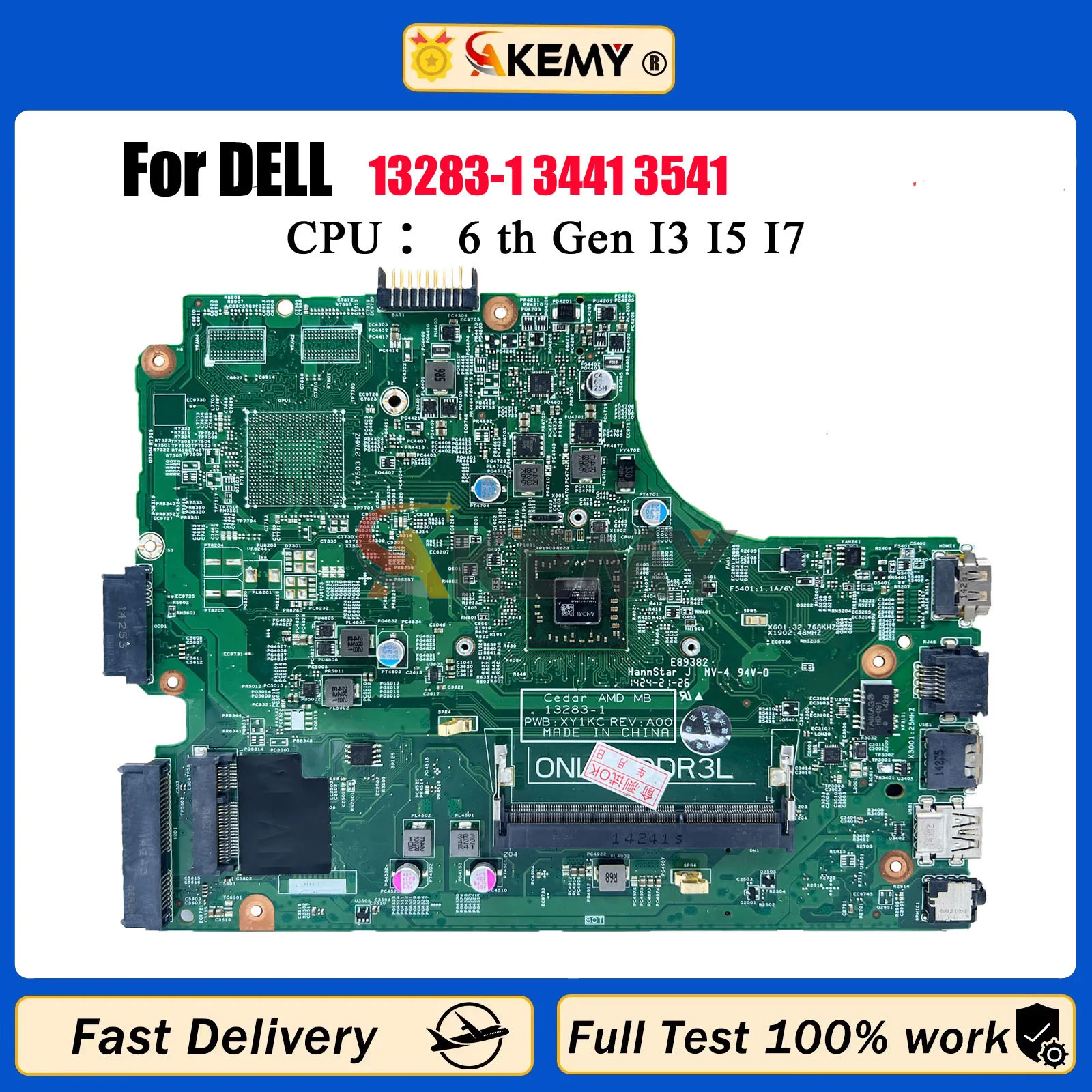 

13283-1 для DELL Inspiron 3541 3441 3442 3542, материнская плата ноутбука 216-0841084 0M3RN1 0N7GMF, 100% протестированная материнская плата для ноутбука