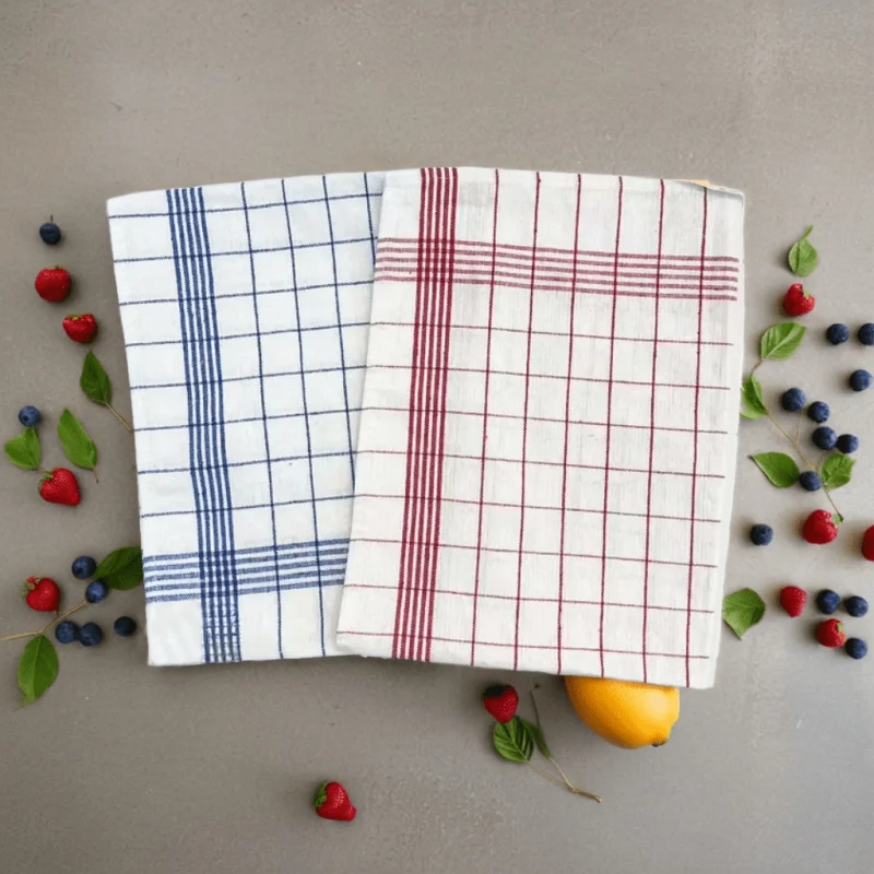 Low fuzz cotton blended dishwasher towel, 18x24 inch modern striped kitchen towel, absorbent and machine washable tea towel, spa