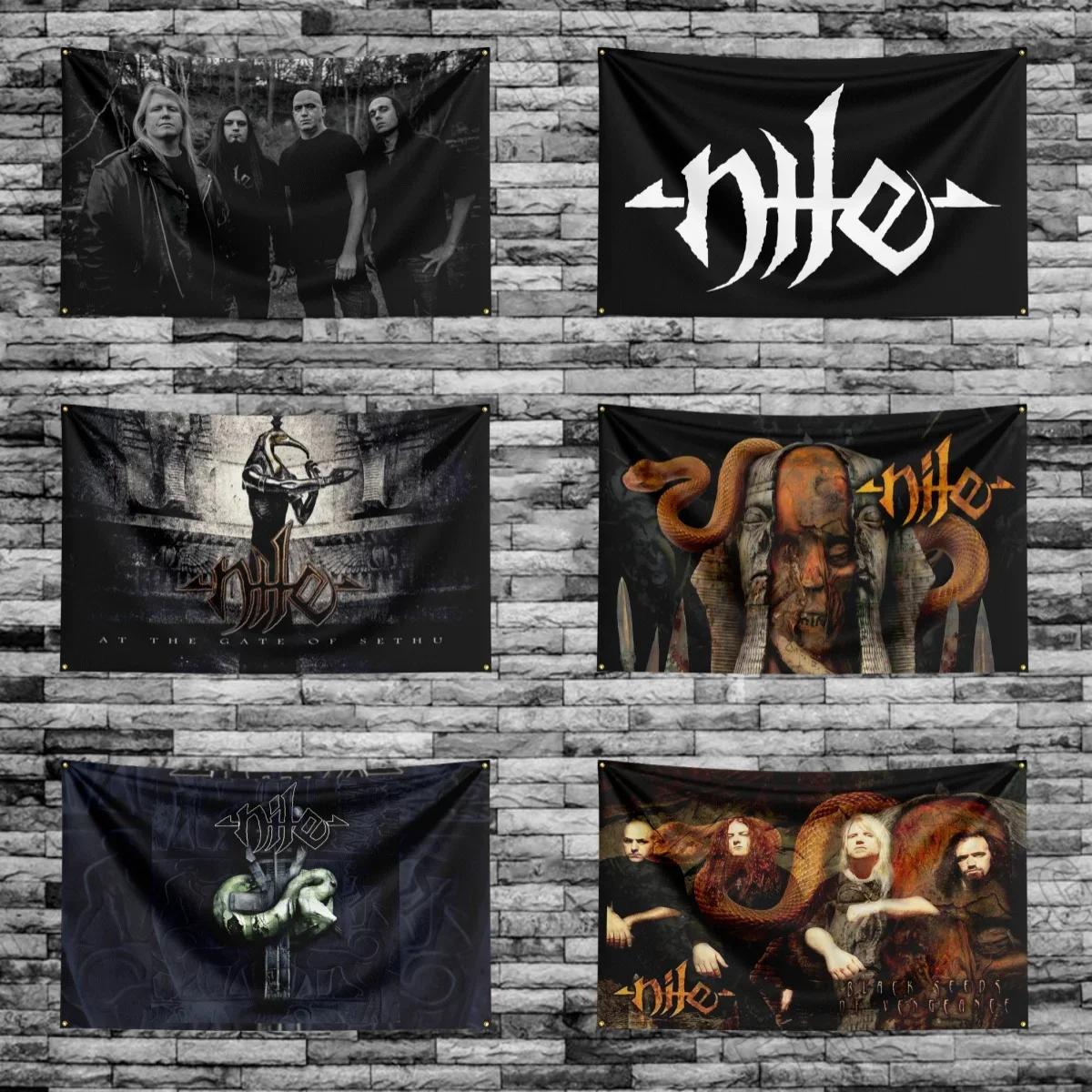 3x5 Ft N-NileS-Rock Band Flag Polyester Digital Printing Banner for Garage Wall Art Out Door Decoration With Brass Grommets