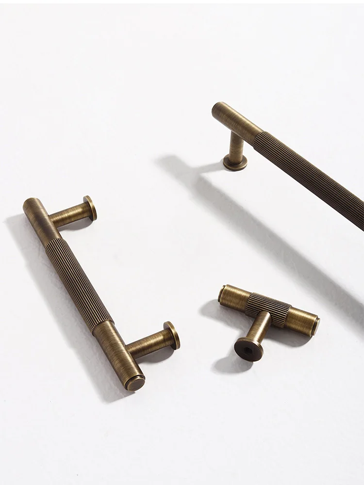 Antique Brass Furniture Handle Bronze Plated Cabinet Wardrobe Bar Handles Brass Door Pulls Drawer Knobs Solid brass hardware