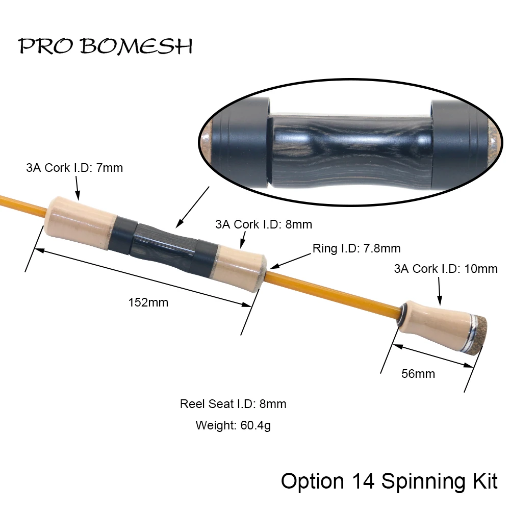 Pro Bomesh Holz Spinning Casting Reel Sitz Split 3A Kork Griff Kit DIY Forelle Angelrute Gebäude Komponente Reparatur Zubehör – Detail 37
