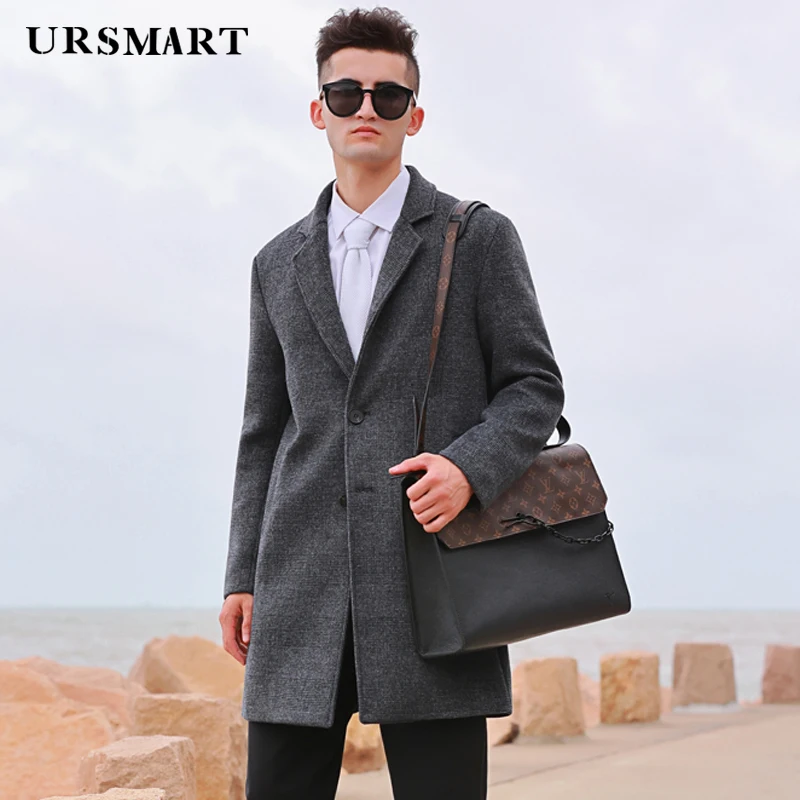 

Men's Wool Tweed Coat with Suit Collar | New Autumn Winter British Plaid Thickened Warm Business Coat