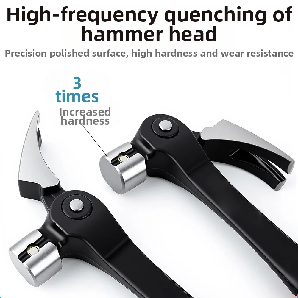 

For Horn hammer with magnetic nail holder three adjustable angles and shock absorbing rubber grip for fast and easy nail pulling