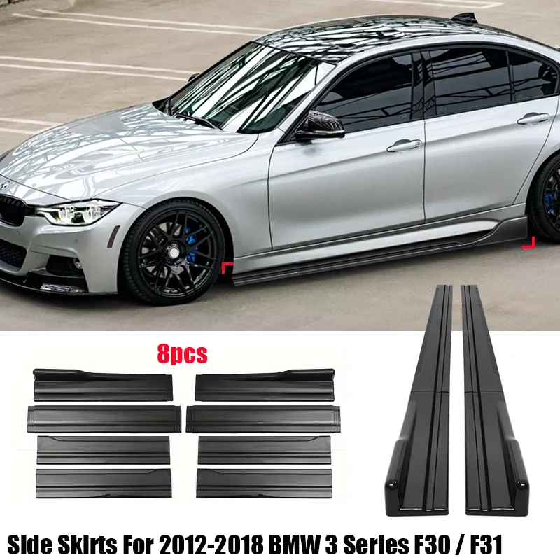 

Для аксессуаров BMW F30 F31 2012+ 3 серии, удлинители боковой юбки, рокерная панель, 8 шт., 86,6 дюйма, АБС-пластик, глянцевый черный