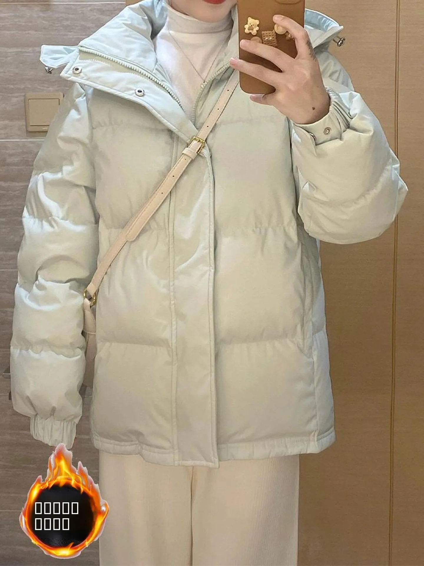 

Loose Fit ort Hooded down Jaet Light een Cotton Spring New Sle Women's Outerwear Warmth Cold Resistant Thin Sle