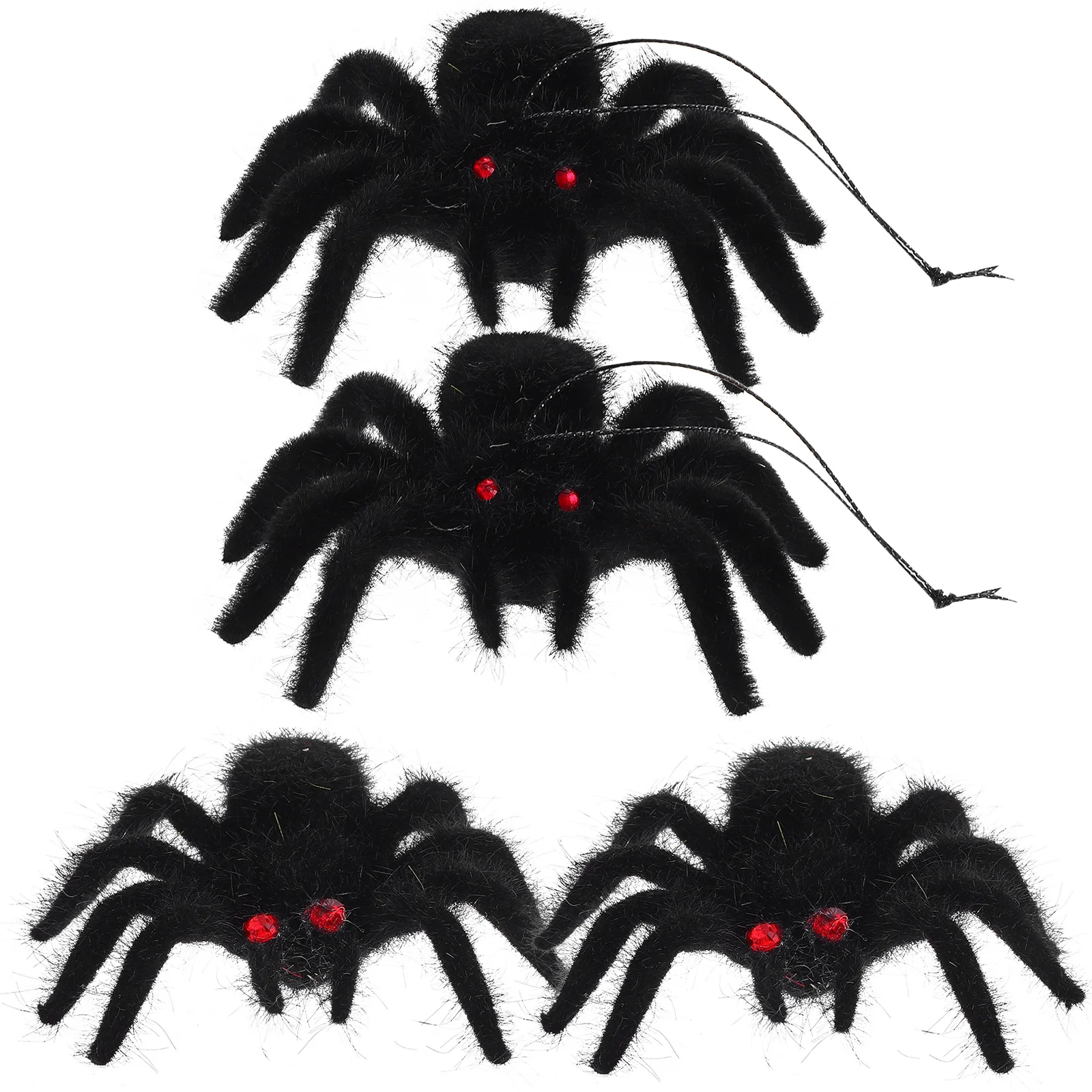 

4 Pcs Artificial Spider Decoration Large Fake Spiders Halloween Prop Plastic Scare Props