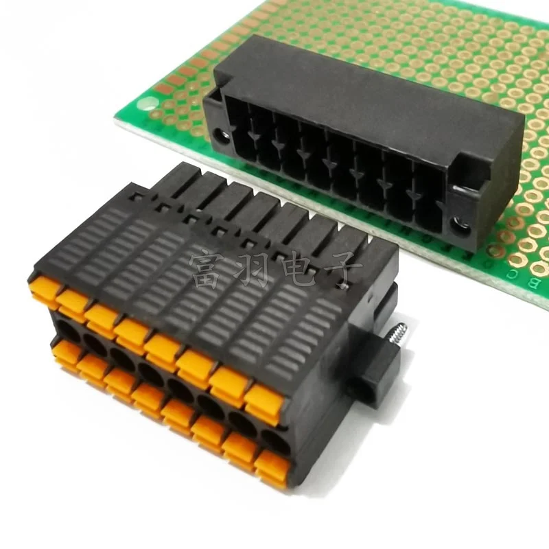 5Sets 15EDGKNHM/KF2EDGKSM 3.5mm Double Layer Spring PCB Terminals Plug-in with Straight/Curved Pin Ears for Electronics