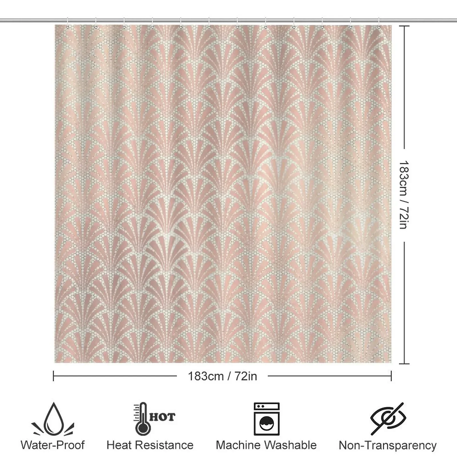 Pink petal printed shower curtain Modern non-slip carpet shower curtain Waterproof polyester home decor 180x180