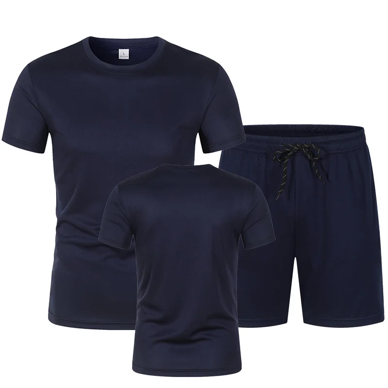 メンズサマースポーツセット快適な速乾性通気性メッシュランニングセットジョギングフィットネススポーツウェアメンズトレーニングジャージ