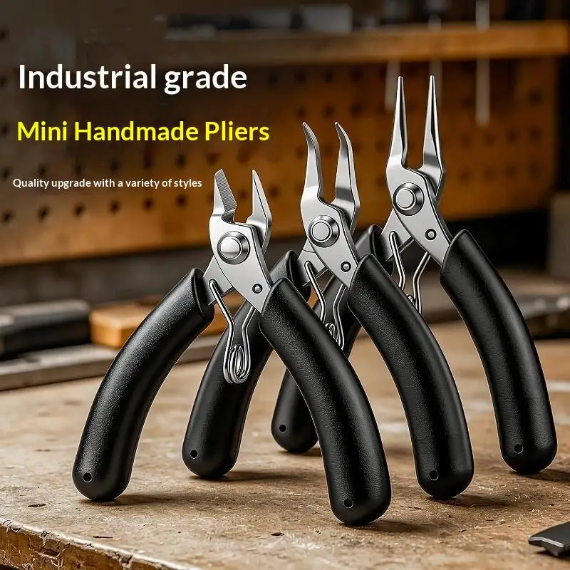 For DIY Bracelet Jewelry Making Tool Stainless Steel Mini Needle Nose Pliers Curved Nose Pliers Jewelry Making Hand Tool Pliers