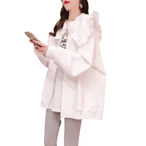 Doll Collar Embroidery Versatile Cardigan Jacket Women's 2025 Autumn New Loose and Thin Foreign Wear Cardigan Sweatshirt