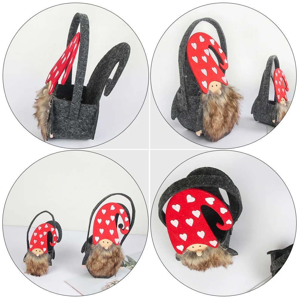 

2Pcs Felt Storage Baskets Christmas Gift Containers Decorative Tabletop Shelf naments Snack Holder Holiday Present Packaging