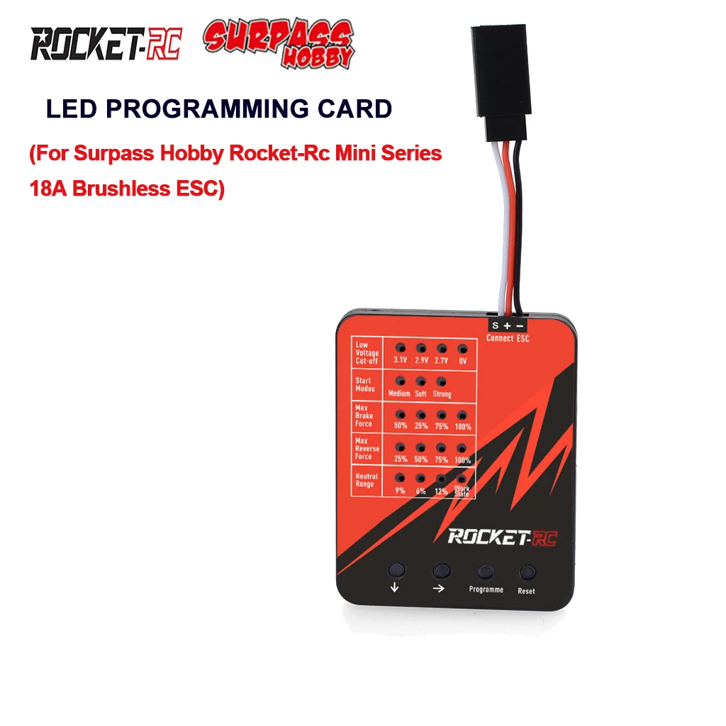 Rocket-RC LED Programming Card For 1/24 1/28 Rocket-Rc Mini Series 18A Brushless ESC Program Card