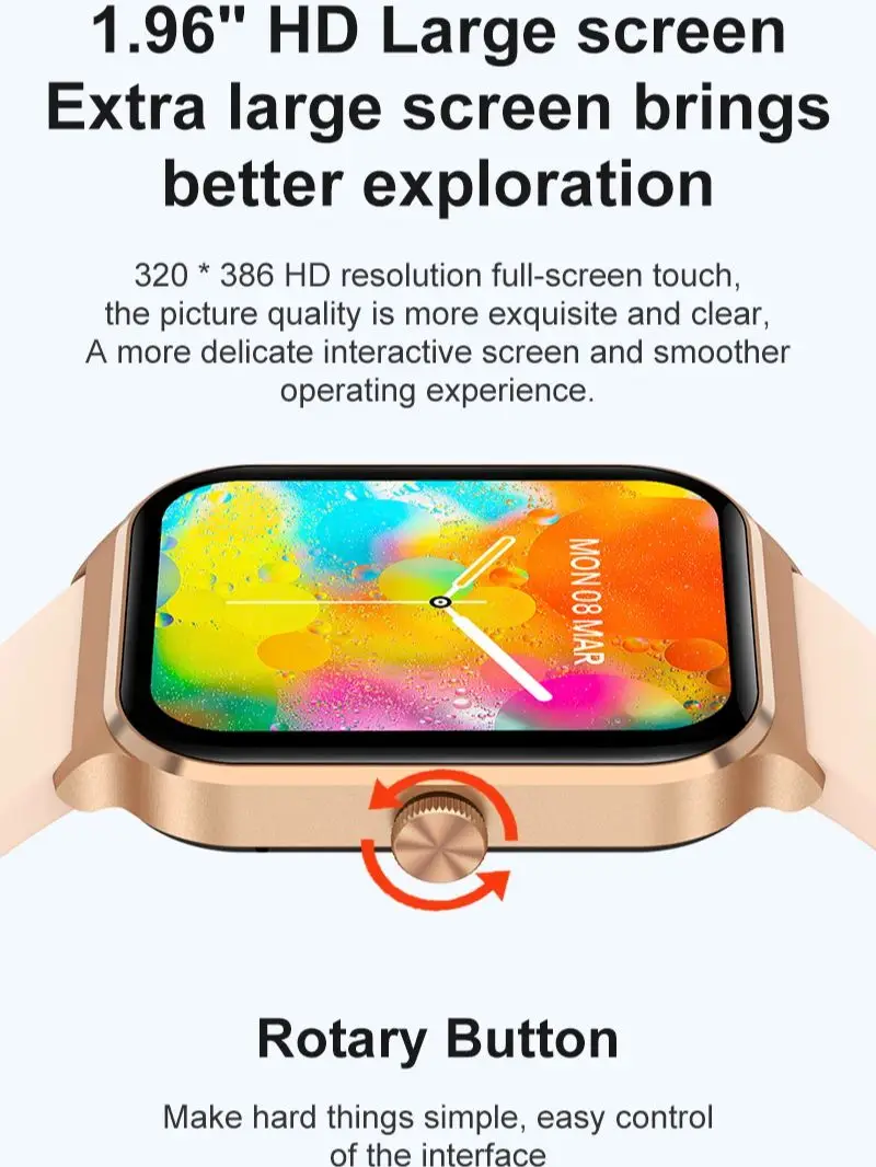 GTS 4 Smartwatch para Homens e Mulheres, Relógios de Fitness, Chamada Bluetooth, Oxigênio no Sangue, Monitor de Freqüência Cardíaca, Xiaomi, Android, IOS