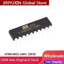 1-10Pcs New AT89C4051-24PU AT89C4051 8-bit microcontroller DIP20 IC Chip In Stock Wholesale