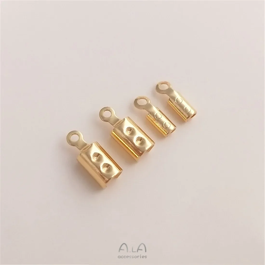 

14k Gold-plated Fittings Copper-plated Gold Round Clip Leather Rope Round Rope Milan Line Connection Closing Buckle Diy Material