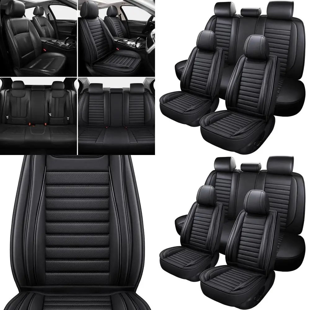 

Waterproof Seat Covers Full Set - Universal Fit Car Seat Protectors Black