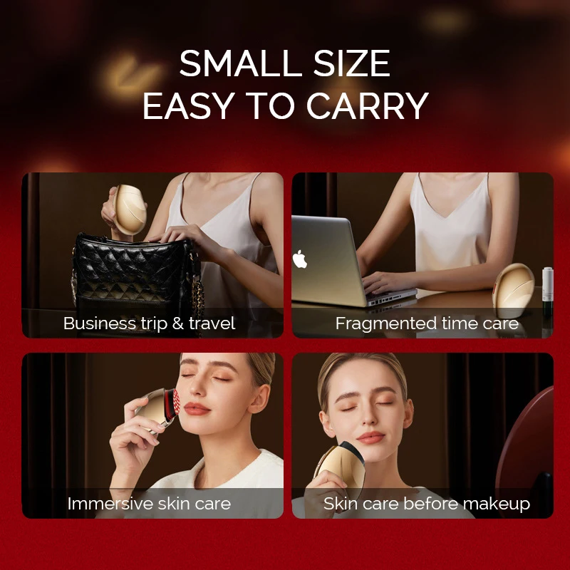 الضوء الأحمر الكولاجين تجديد مكافحة الشيخوخة RF المضادة للتجاعيد جهاز الجمال EMS مكركرنت شد الجلد الوجه رفع مدلك