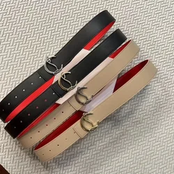 2024 New Net Red Radish Ding Double-sided Smooth Buckle Belt Fashion Casual Business Belt Denim Belt