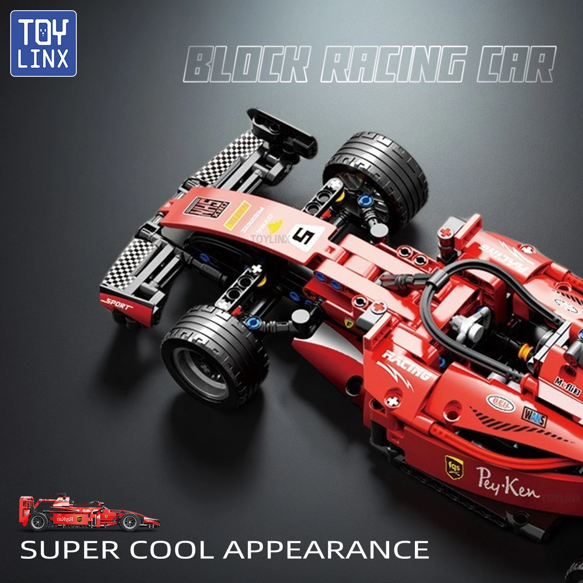 MOC F1 سباق السيارات 1200 قطعة مجموعات بناء صيغة حمراء الرياضة سباق اللبنات الطوب نموذج السوبر لعب الاطفال الهدايا