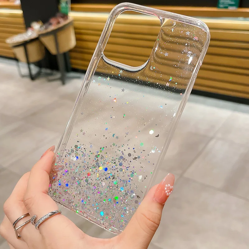 Glitter Galaxy A24 Cover Soft Silicone Case For Samsung A34 M53 A54 A14 S22 S23 Plus Ultra A04E M33 A13 A23 A73 A53 A03 S21FE