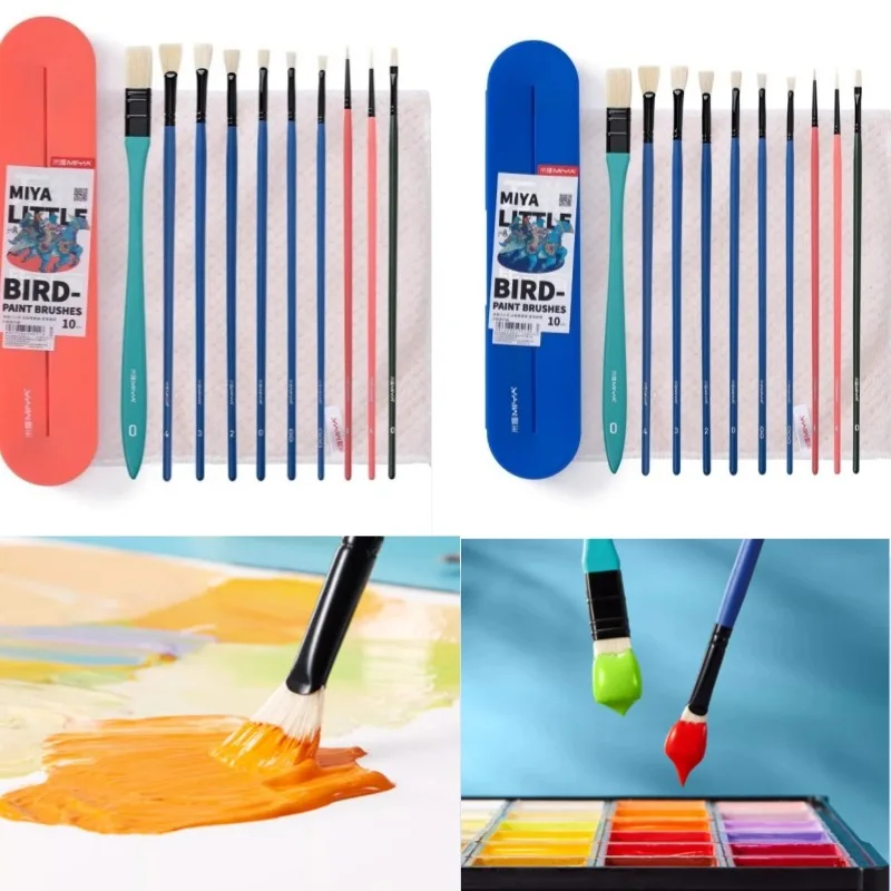 10pcs Gouache Painting Pen Set for Art Students Special Watercolor Acrylic Oil Brush Beginners Practice Painting Materials