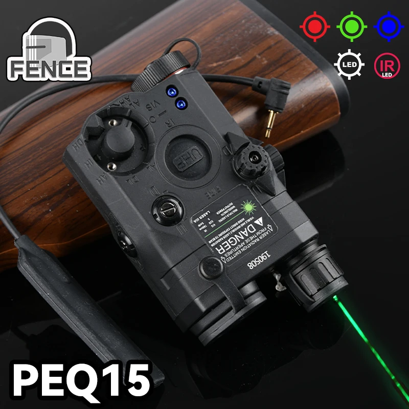 

Tactical Airsoft PEQ15LA5C Red Dot Green Blue IR Fill Light Laser Indicator Optic Weapon Scout Light LED Strobe Flashlight