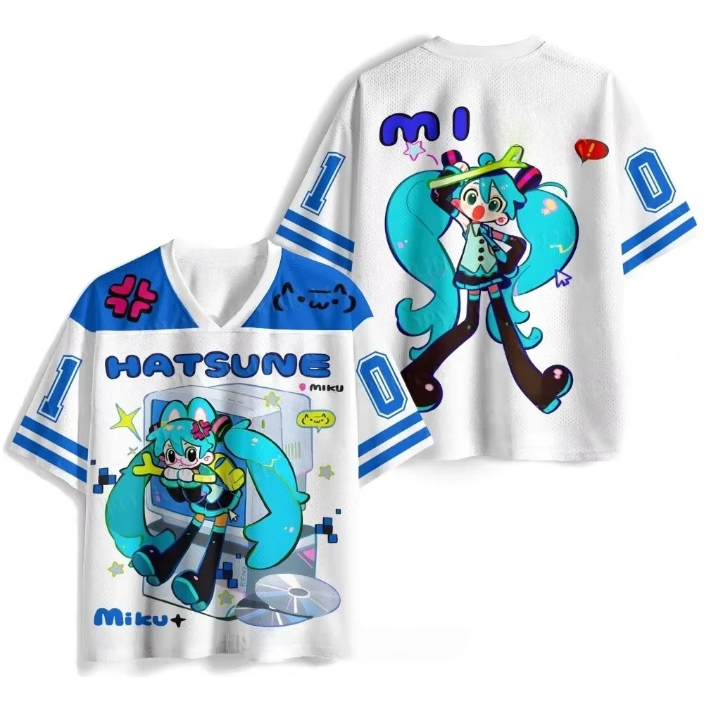 2026 Sommer Hot Hatsune Miku 01 Print Baseball-Trikot Unisex Lässiges Anime-Fans T-Shirt Hochwertige Trendige Atmungsaktive Kleidung – Detail 8