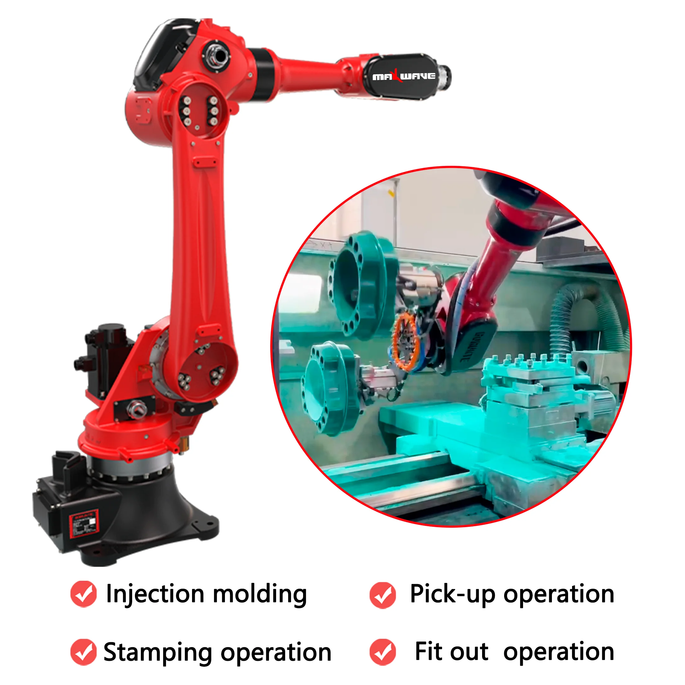 Maxwave Universal 6 محور مفصلية ذراع روبوت صناعي تسليم لحام تحميل رش ذراع آلي 1820