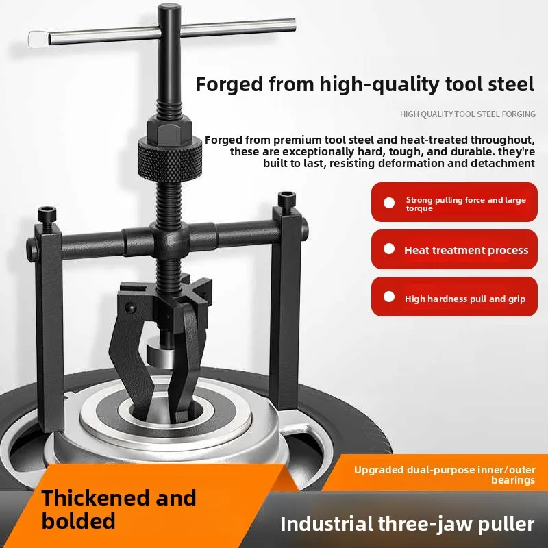 

Inner Bore Bearing Puller Three Jaw Inner Race Remover Tool for Precise Bearing Disassembly and Machinery Maintenance