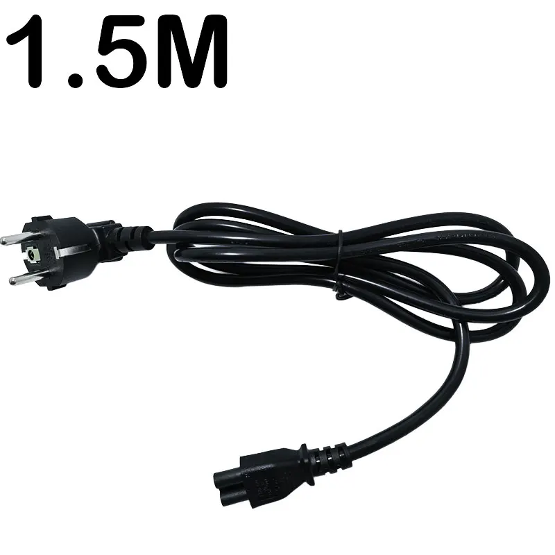 EU Computer Cables Laptop 3-pin Charger Plug Power Adapter Cord Cable 1.5M