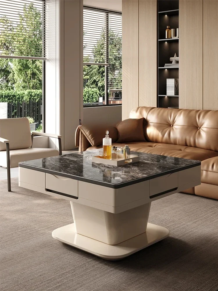 A newMultifunctional lifting coffeetable electric fully automatic mahjong table integrated dining table three purpose mahjong