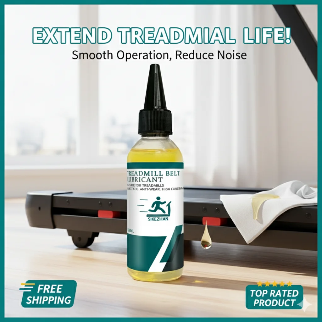 Treadmill Lubricant Silicone Oil Universal Lube for Treadmill Belt Reduces Noise Easy Application with Tube Home Gym Maintenance