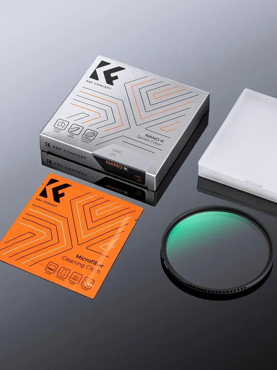 K&F CONCEPT Nano-K Seria 49mm 77mm 82mm Filtr UV Ultra Cienki Filtr Ochronny MCUV z Powłoką Wielowarstwową do Obiektywów Aparatów Fotograficznych z Ściereczką do Czyszczenia — zdjęcie produktu 7