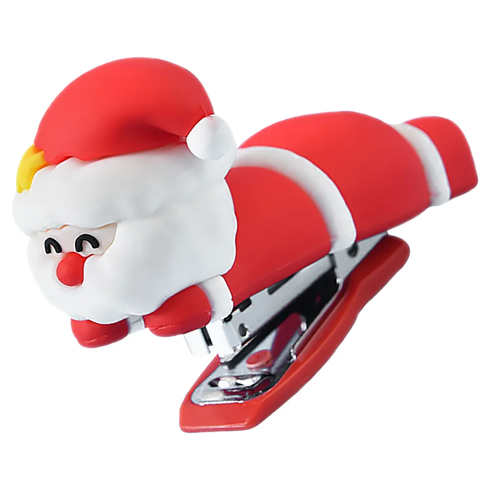 

Lovely Santa Claus Stapler Mini Silicone Office Desk Ornament Cute Stationery School Supplies for Kids and Adults