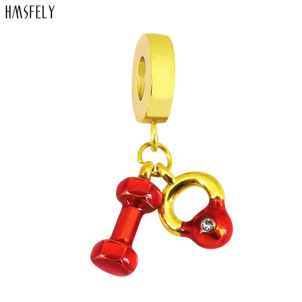 HMSFELY  Sports equipment Pendant Tags For DIY Bracelet Necklace Jewelry Making Accessories Stainless Steel Bracelets Parts