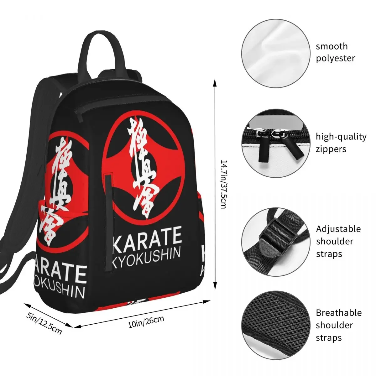 Kyokushi Karate Kumite Scene Backpack Student BookBag Children School Bag Laptop Shoulder Bags Boys Girls